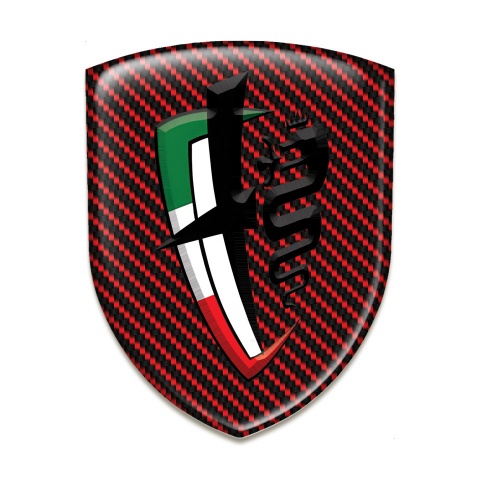 Alfa Romeo Domed Emblem Red Carbon Edition