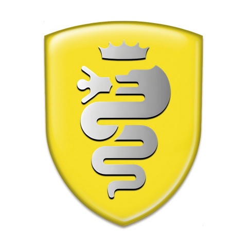 Alfa Romeo Silicone Emblem Yellow Print Gray logo 