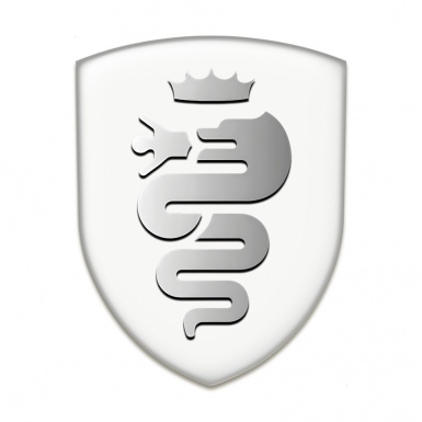 Alfa Romeo Resin Sticker White Background Gray Logo 