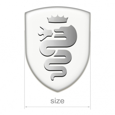 Alfa Romeo Resin Sticker White Background Gray Logo 