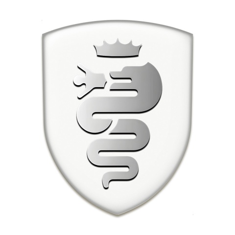 Alfa Romeo Resin Sticker White Background Gray Logo 