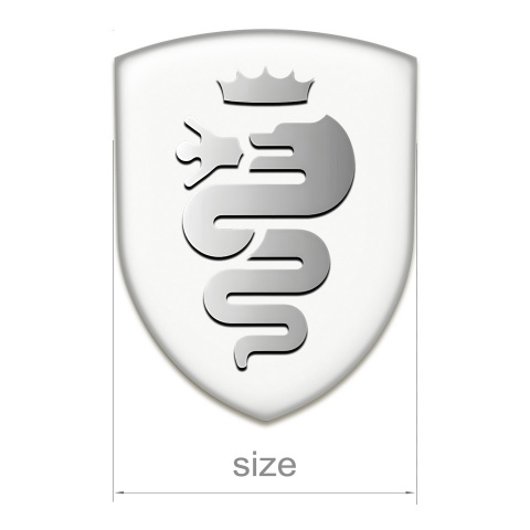 Alfa Romeo Resin Sticker White Background Gray Logo 