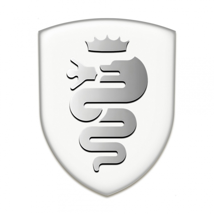 Alfa Romeo Resin Sticker White Background Gray Logo 
