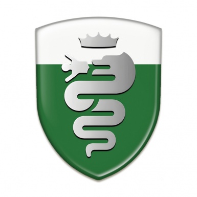 Alfa Romeo Emblem Exterior Green White Base Retro Logo 