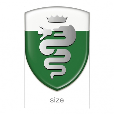 Alfa Romeo Emblem Exterior Green White Base Retro Logo 