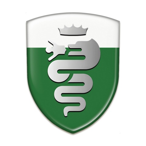 Alfa Romeo Emblem Exterior Green White Base Retro Logo 