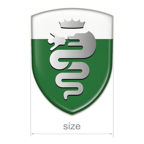 Alfa Romeo Emblem Exterior Green White Base Retro Logo 
