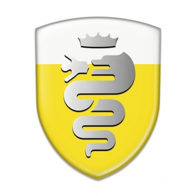 Alfa Romeo Car Accessories Badge Yellow White Base Old Logo Style 