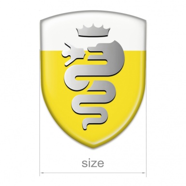Alfa Romeo Car Accessories Badge Yellow White Base Old Logo Style 