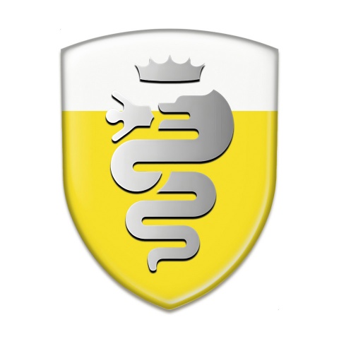 Alfa Romeo Car Accessories Badge Yellow White Base Old Logo Style 