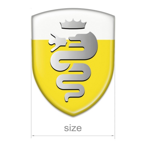 Alfa Romeo Car Accessories Badge Yellow White Base Old Logo Style 