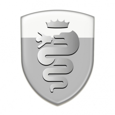 Alfa Romeo Self Adhesive Car logo Emblem Gray White Base Old Logo Style 