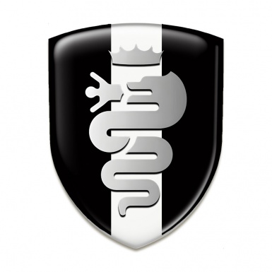 Alfa Romeo Car Interior Badge Black with white Tape Base Grey Logo 