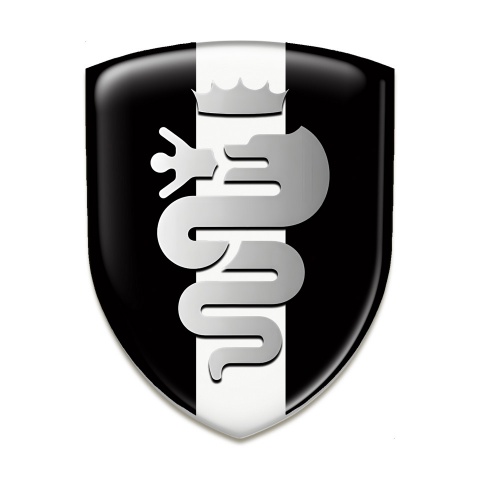 Alfa Romeo Car Interior Badge Black with white Tape Base Grey Logo 