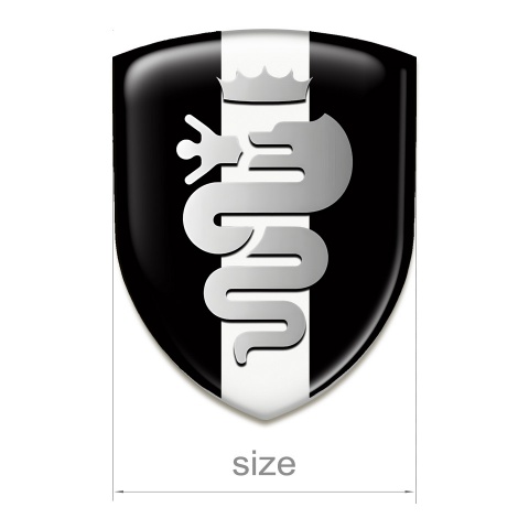 Alfa Romeo Car Interior Badge Black with white Tape Base Grey Logo 