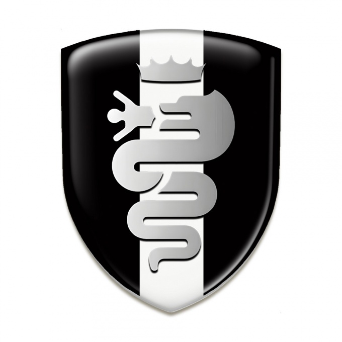 Alfa Romeo Car Interior Badge Black with white Tape Base Grey Logo 