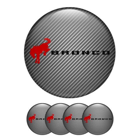 Ford Bronco Wheel Emblem for Center Caps Carbon Red Mustang