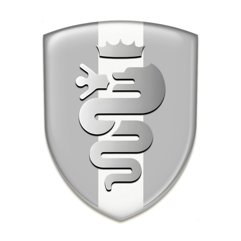 Alfa Romeo Silicone Car Decal Badge Grey with White tape grey Logo 