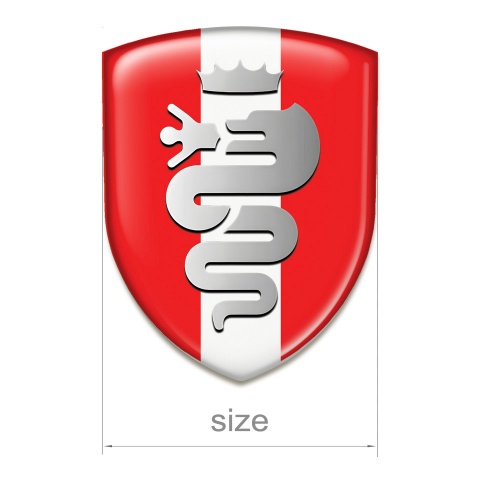 Alfa Romeo Silicone Badge Red with White Tape Base Grey Logo 