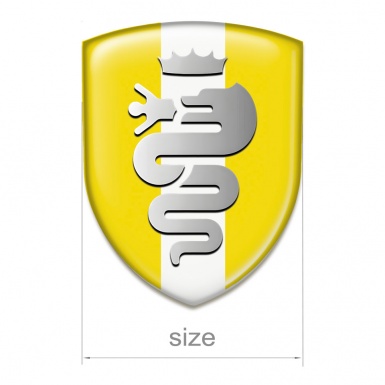 Alfa Romeo Auto Emblem Yellow with White Tape Old Logo Style