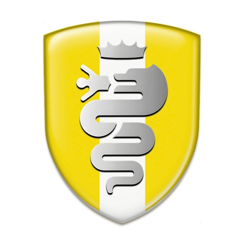 Alfa Romeo Auto Emblem Yellow with White Tape Old Logo Style