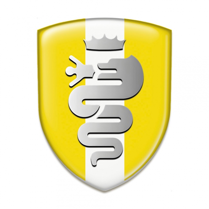 Alfa Romeo Auto Emblem Yellow with White Tape Old Logo Style