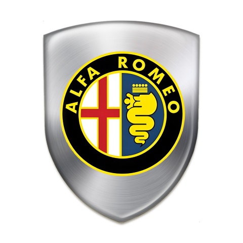 Alfa Romeo Emblem Badge Logo Premium Quality Silver Design 