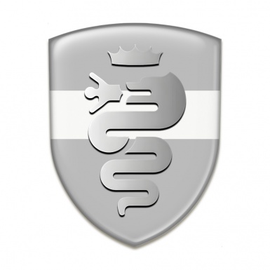Alfa Romeo Resin Sticker Grey with White Ribbon Version 