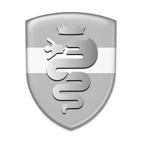 Alfa Romeo Resin Sticker Grey with White Ribbon Version 