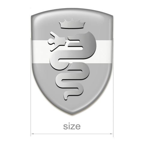 Alfa Romeo Resin Sticker Grey with White Ribbon Version 