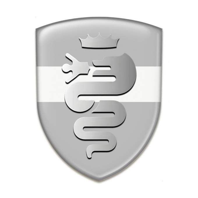 Alfa Romeo Resin Sticker Grey with White Ribbon Version 