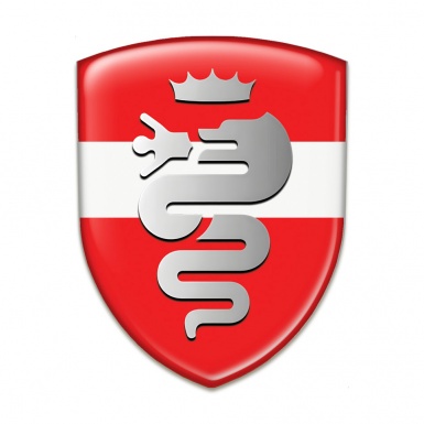 Alfa Romeo Emblem Exterior red with White Ribbon Version 