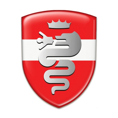 Alfa Romeo Emblem Exterior red with White Ribbon Version 