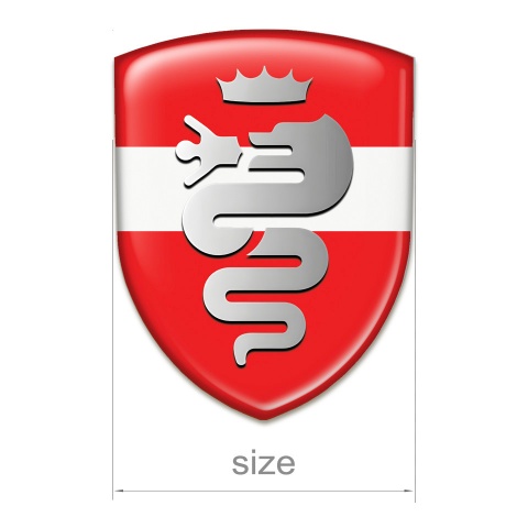 Alfa Romeo Emblem Exterior red with White Ribbon Version 