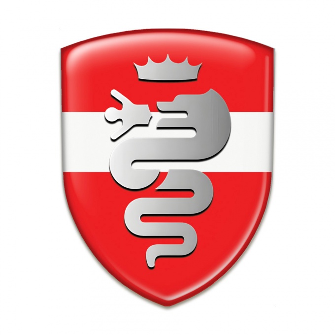 Alfa Romeo Emblem Exterior red with White Ribbon Version 