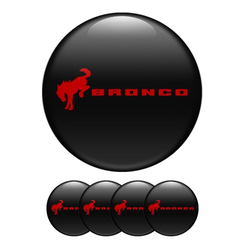 Ford Bronco Wheel Emblem for Center Caps Black Red logo