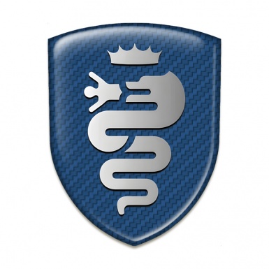Alfa Romeo Tuning Badge  navy Blue Carbon and Retro Logo 