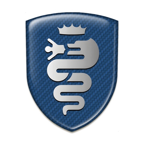 Alfa Romeo Tuning Badge  navy Blue Carbon and Retro Logo 