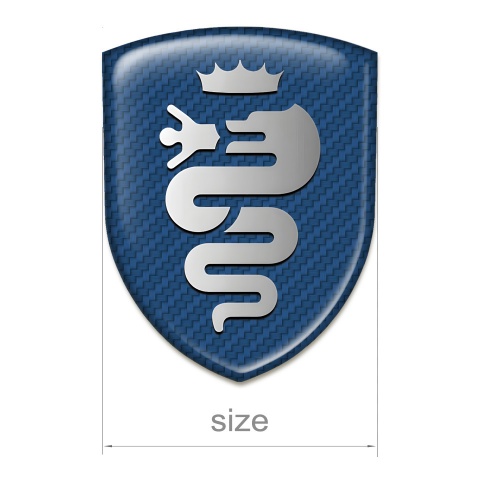 Alfa Romeo Tuning Badge  navy Blue Carbon and Retro Logo 