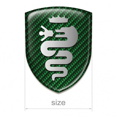 Alfa Romeo Silicone Car Decal Badge Green Carbon Design Old Style Logo 