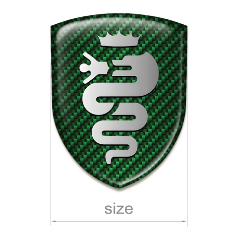 Alfa Romeo Silicone Car Decal Badge Green Carbon Design Old Style Logo 