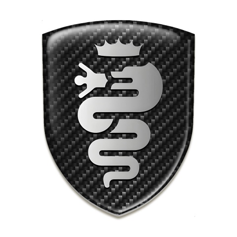 Alfa Romeo Silicone Badge Dark Carbon Design Grey Logo 