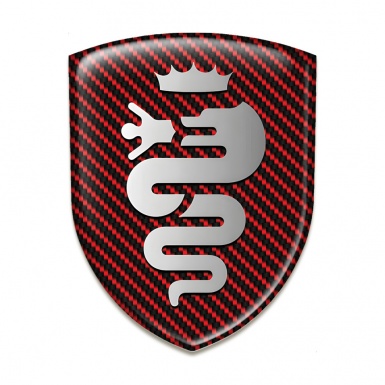 Alfa Romeo Emblem Badge Logo Red Carbon Design Retro Logo style 