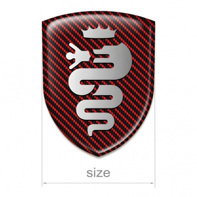 Alfa Romeo Emblem Badge Logo Red Carbon Design Retro Logo style 