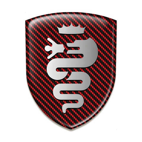 Alfa Romeo Emblem Badge Logo Red Carbon Design Retro Logo style 