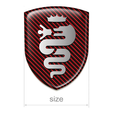 Alfa Romeo Emblem Badge Logo Red Carbon Design Retro Logo style 