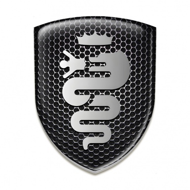 Alfa Romeo Self Adhesive Emblem Logo Perforated Steel design Old Style logo 