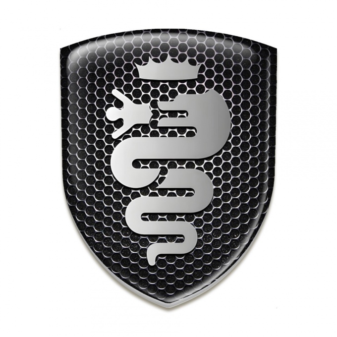 Alfa Romeo Self Adhesive Emblem Logo Perforated Steel design Old Style logo 