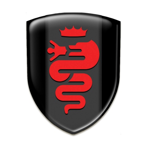 Alfa Romeo  Emblem Exterior Black Warp Red Logo 