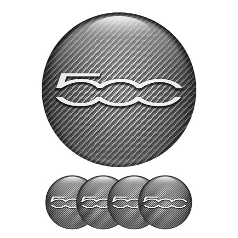 Fiat Abarth 500 Silicone Stickers Center Hub Carbon Printed